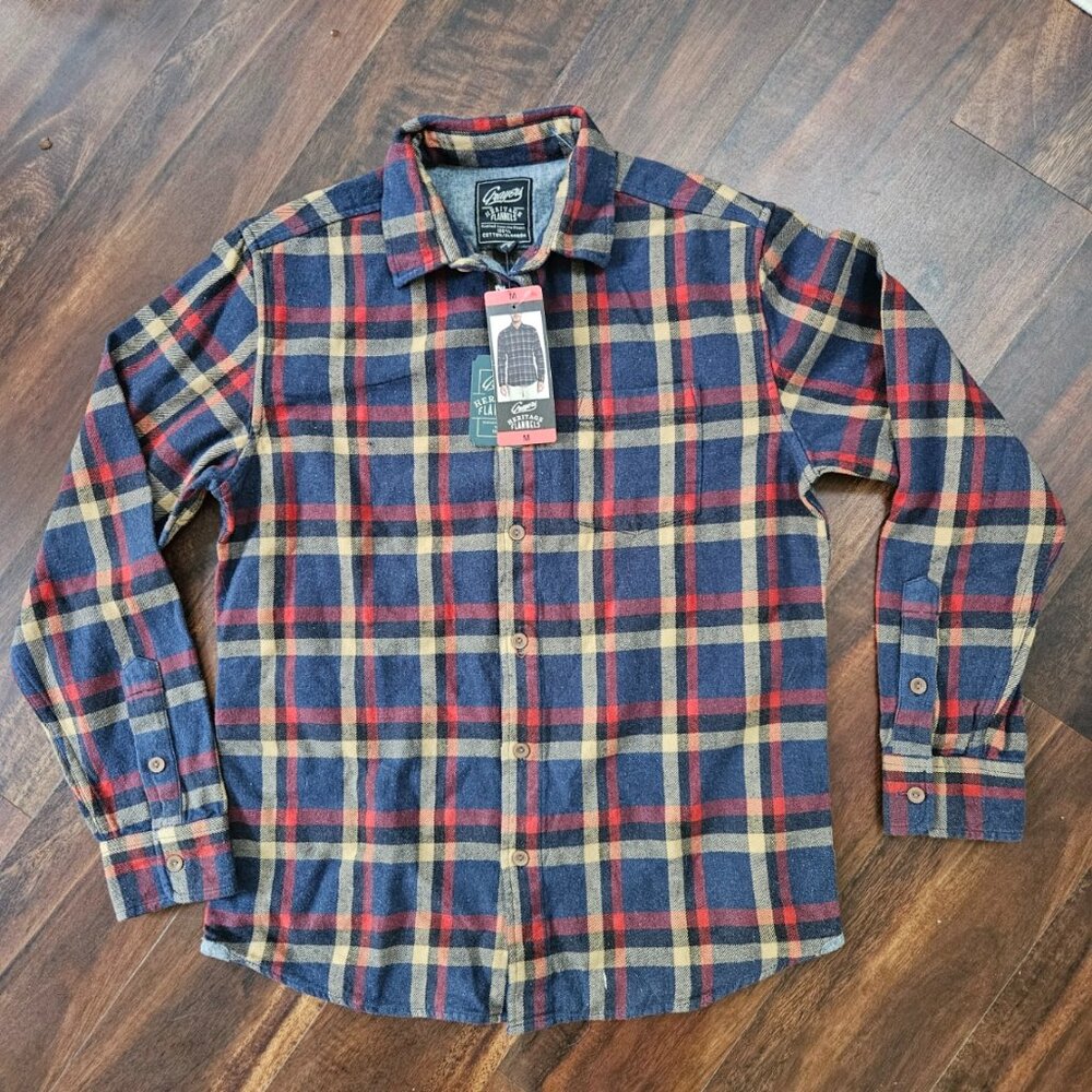 Grayers Heritage Flannel Plaid Long-Sleeve Shirt - medium (NEW)